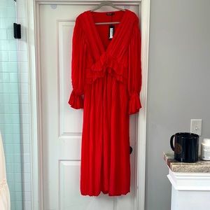 Red ruffle dress